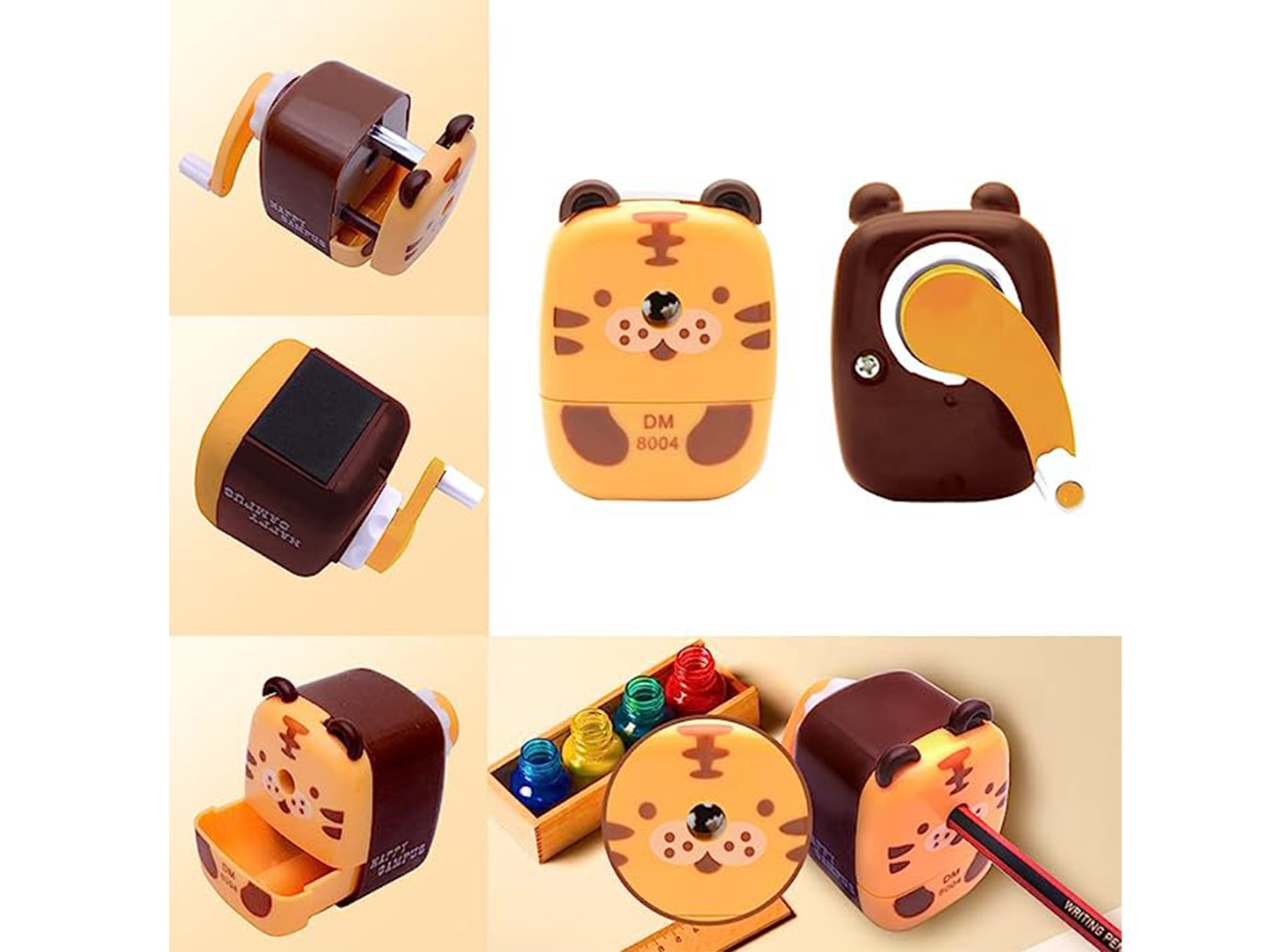 Hand Crank Pencil Sharpener - Tiger