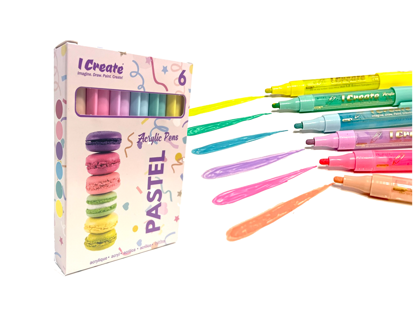 PASTEL Pens | Acrylic Paint Pens | Set of 6