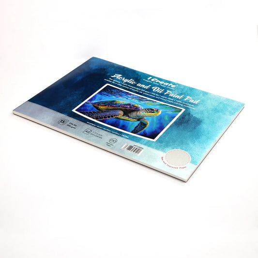 A3 Acrylic and Oil Paint Pad | 350 gsm, 15 Sheets - I CREATE