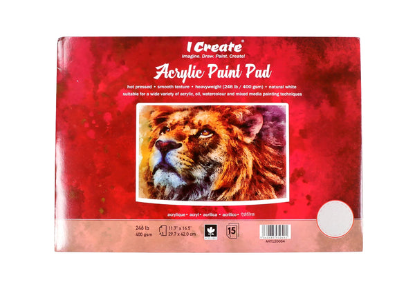 A3 Acrylic Paint Pad | 400 gsm, 15 Sheets, Zero-Warp