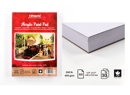 A5 Acrylic Paint Pad | 400 gsm, 30 Sheets