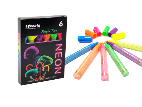 I Create set of 6 neon acrylic paint pens