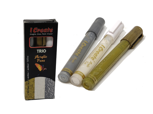 I Create 3-pack of gold, silver and white acrylic paint pens