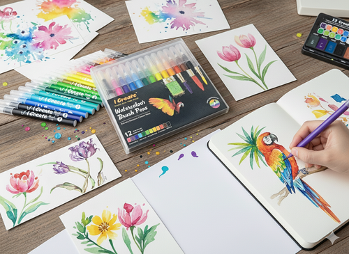 I Create set of 12 watercolour brush pens, view 6